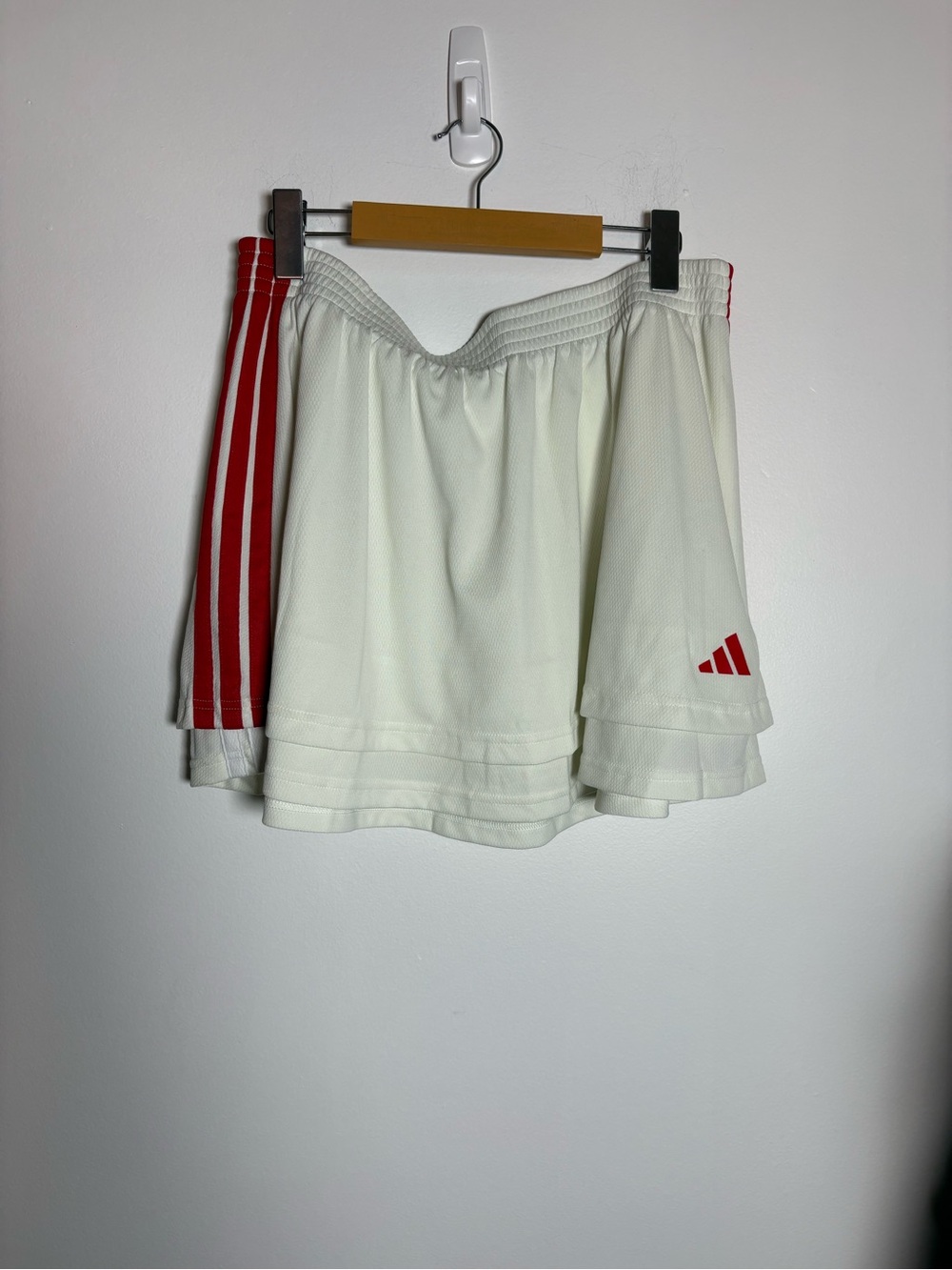 adidas White Tennis Skort with Red Stripe Accents